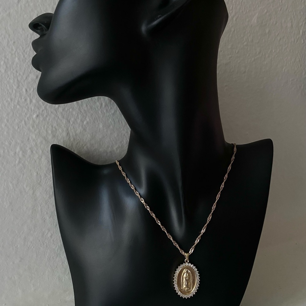 Rhinestone Virgin Mary Pendant - Picture 2 of 6
